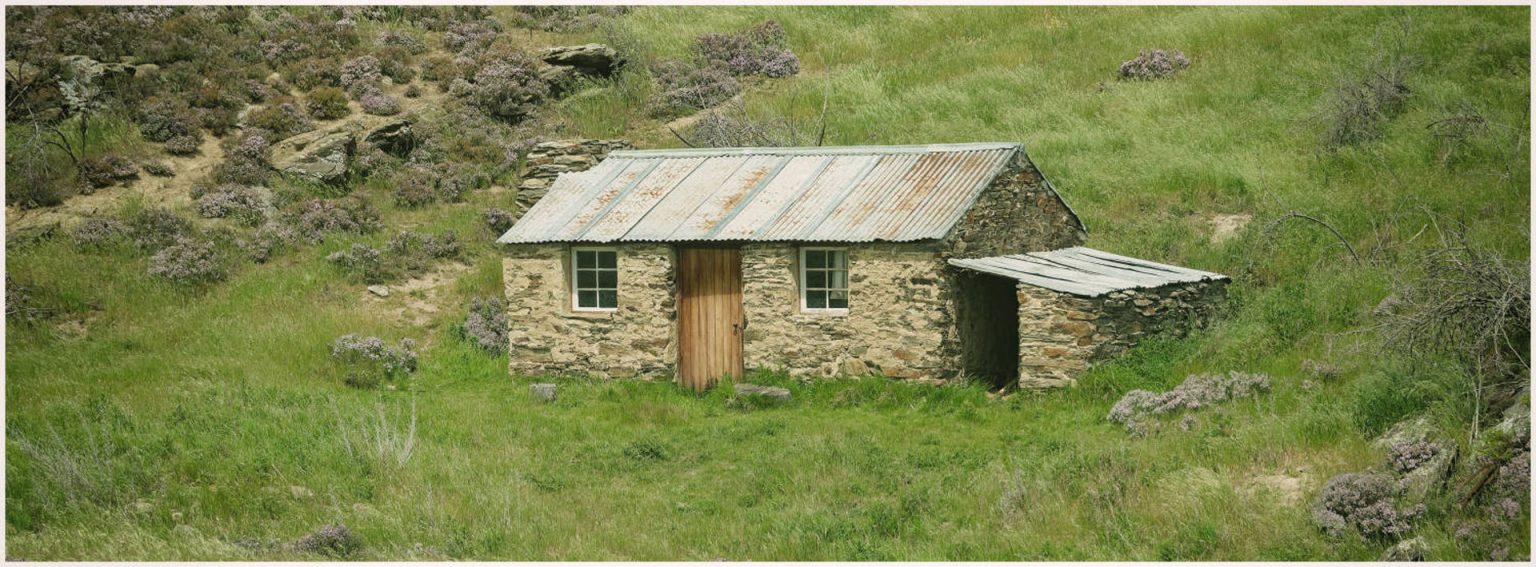 old miners cottage near Ophir central Otago New Zealand - aspect ratio as a creative tool
