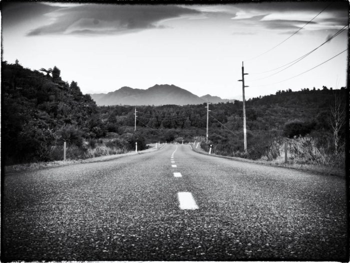 white line down the middle of a back country road